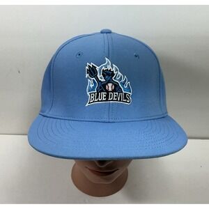 Blue Devils Baseball Hat Flex Sz LG-XL 7 3/8 - 8 Light Blue Team Sports Cap